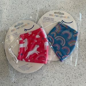 NEW- BUNDLE: TWO Stephen Joseph kids face mask